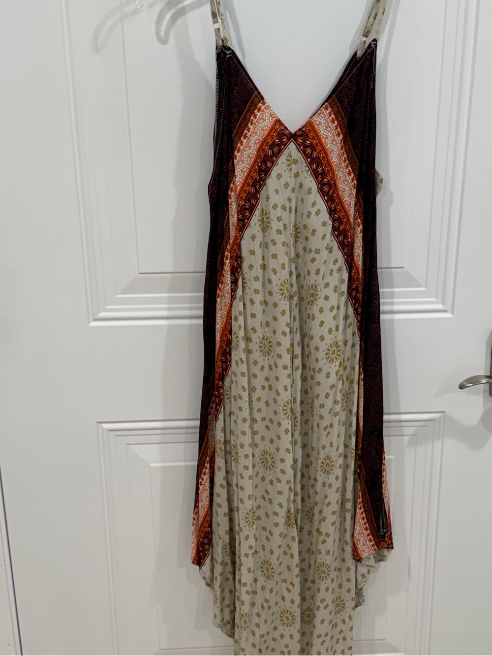 Just Love Cream and Brown High-Low Slip Dress